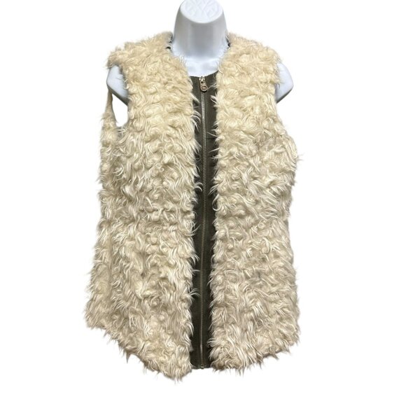 Guess Faux Fur Zipper Front Bohemian Vest Size S - Picture 1 of 4